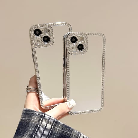 ダイヤ 鏡 iPhone16Pro/16ケース 大人可愛い iPhone15pro/14/13/12カバー キラキラ ギフトに最適 [M4707]