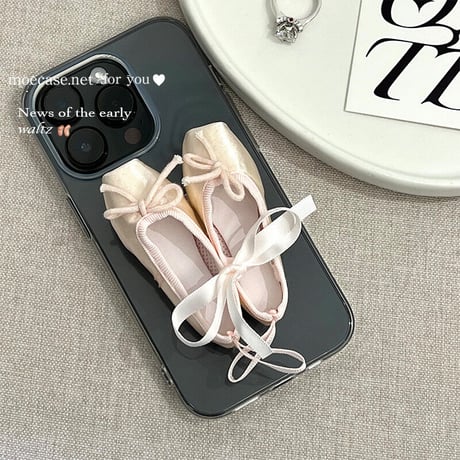 バレエシューズグリップ iPhone14/15ケース 高品質 セレブ愛用 iPhone13mini/12/11カバー お洒落 かわいいクリアカバー トレンド 人気[M2781]