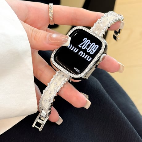 レーストリム  AppleWatchバンド エレガント AppleWatchベルト Series 11/10/9/8 SE3/2  Ultra3/2/1 高級感高品質  美しい[M6215]