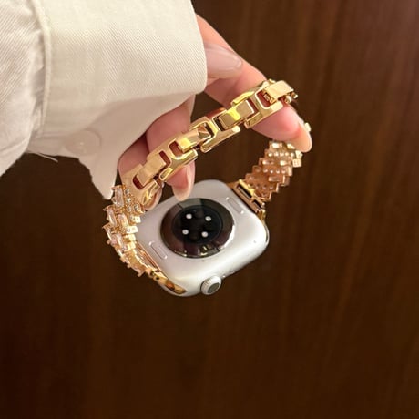 上品ダイヤ AppleWatchバンド 美しい AppleWatchベルト Series 11/10/9/8 SE3/2  Ultra3/2/1 輝きメタルリック 高級感たっぷり[M6529]