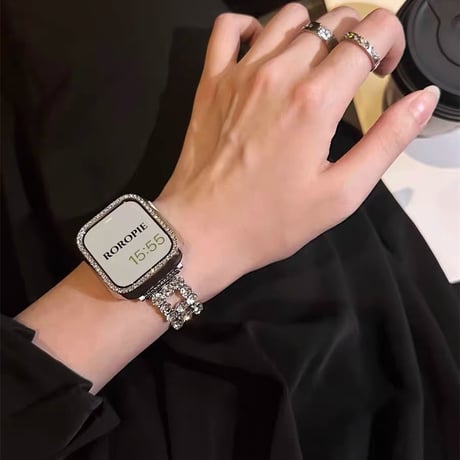 メタルビジュー Applewatch 10ベルト キラキラ 高級感 Ultra2/1/SE2/1/Series9/8/7/6/5/4/3/2/1アップルウォッチバンド おしゃれ[M4622]