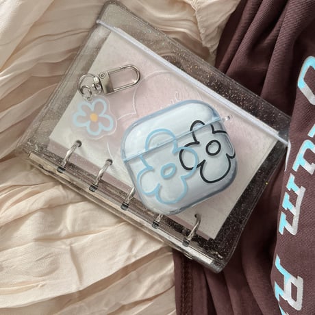 韓国風 Airpods4ケース 花柄 Airpods3/Pro2ケース airpodspro2カバー  キーチェーン付 ギフトにおすすめ[M5379]
