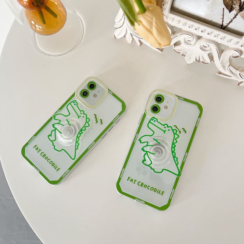 恐竜グリップ付 iphone12/11ケース dinosaurクリア iphoneXR/8P 恐竜グリップ付 iphone12/11ケース dinosaurクリア iphoneXR/8P