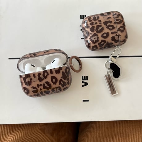 アニマル柄 Airpods 4ケース ヒョウ柄 Airpodspro2/proカバー Airpods3/2 リング/ハートチャーム 秋冬に人気[M4778]