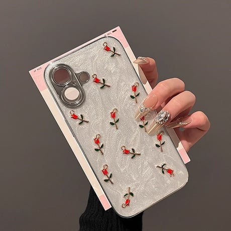 薔薇 iPhone16/16Proケース おしゃれ iPhone15Pro/14/13pro/12ケース 大人かわいい 女子力高い[M4745]