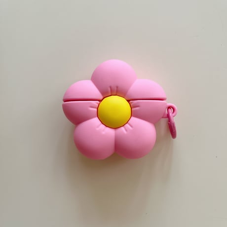 花 Airpods4ケース ギフトにおすすめ AirpodsPro2ケース airpods3/2ケース リング付 シリコン ピンク[M5510]