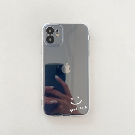 さりげないお揃い iphone13mini/14proクリアケース  笑顔 iphone12/11promaxケース   耐衝撃 シンプル M1063