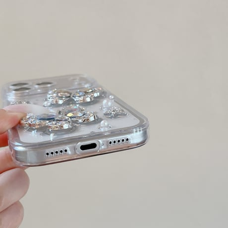 ダイヤデコ蝶 iPhone17Pro/17ケース キラキララメ クリアiPhone16Pro/15/14カバー 豪華 綺麗 人気品 [M6247]