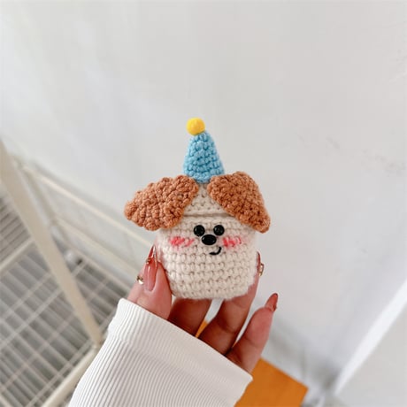 ニット犬ちゃん Airpods 4ケース ギフトにおすすめ Airpods3/2カバー Airpodspro2/pro  めっちゃ可愛い[M5002]