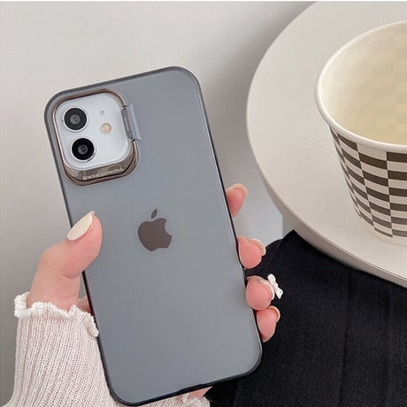 スマホスタンド付 アイフォン13mini/13promaxカバー  高品質 指紋汚れが付きにくい  iphone12/11ケース   クリア 耐衝撃  M1029