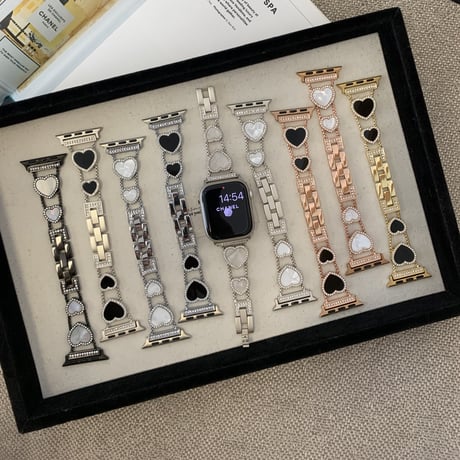 ビジューハート Apple watchバンド おしゃれアップルウォッチベルト Ultra3 series11 10 98 7 6 SE3 SE2  高級感[M4631]