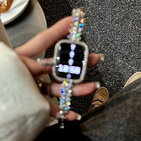 豪華ダイヤ AppleWatch Serise 10バンド 高級感 金属 アップルウォッチ Ultra2/1/SE/Series9/8/7/6/5/4/3/2/1  丈夫 おしゃれ[M4888]
