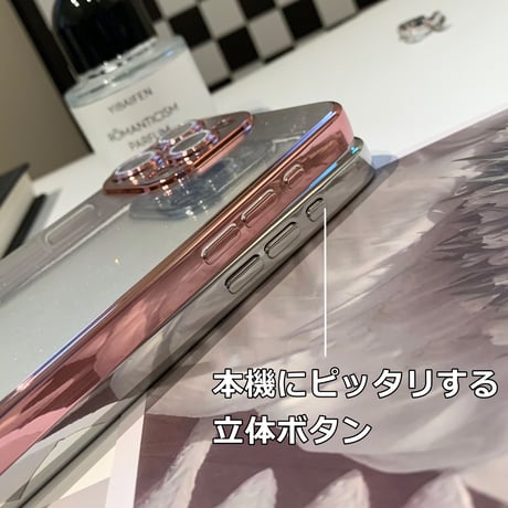 黄ばまないキラキラ iPhone15/15proケース  ナチュラル/ブルーチタニウム iPhone14/13/12 ラメレンズフイルム 軽量丈夫[M3942]