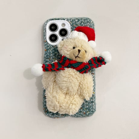 熊ぬいぐるみ アイフォン13/12proケース  クリスマスプレゼント iphoneXS/11カバー   温かい 可愛すぎる 頑丈耐衝撃 M1347