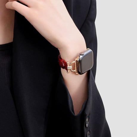ワニ革  AppleWatchバンド 高級感高品質 AppleWatchベルト Series 12/11/10/9/8 SE3/2  Ultra4/3/2/1 上品エレガント[M6724]