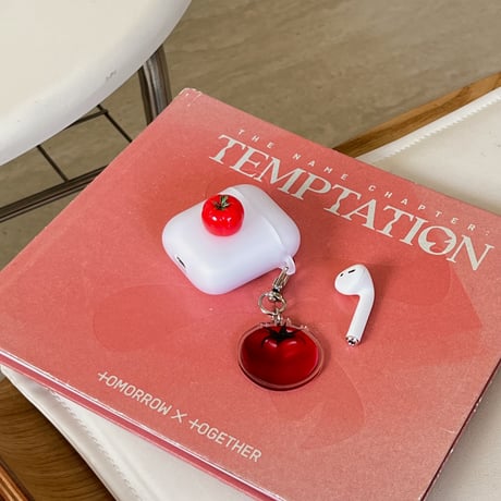 トマト Airpods 4ケース 指紋防止 Airpods3/2カバー Airpodspro2/pro  キーホルダー付き 黄ばまない[M5022]