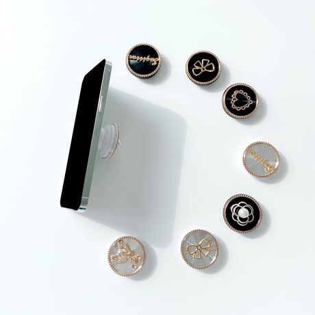 おしゃれポップソケット リボン  花 スマホグリップ  ツヤありスマホソケット  タンド機能付き  落下防止 ガールズに超人気 M603