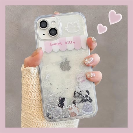 動く液体 iPhone15/15proケース 猫/犬ちゃん iphone14pro/13/12proカバー ストレス解消 頑丈 面白い [M4183]