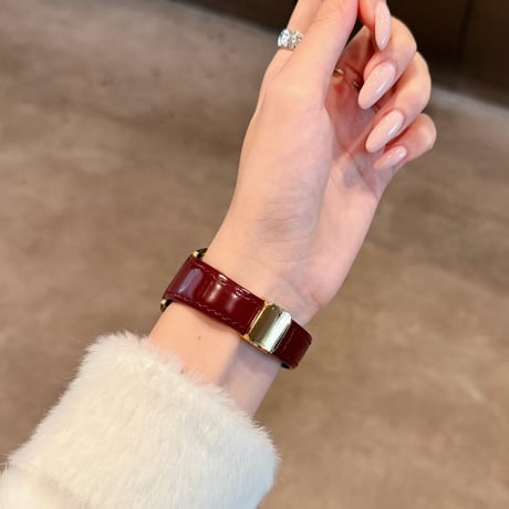 マグネット式バックル  AppleWatchベルト レザー調 艶感 AppleWatchバンド Series 12/11/10/9/8 SE Ultra4/3/2 高級感エレガント[M6726]