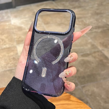 きらめくビジュー iPhone17Pro/17ケース MagSafe対応  iPhone17ProMax/16Pro/15ケース 大人ガーリー 上品 高級感たっぷり [M5862]