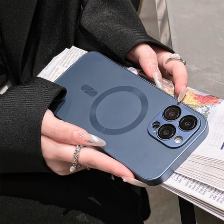 指紋防止 MagSafe対応 iPhone15Pro/15ProMaxケース 耐衝撃 iPhone14/13/12proケース レンズ保護 耐久性あり[M3899]