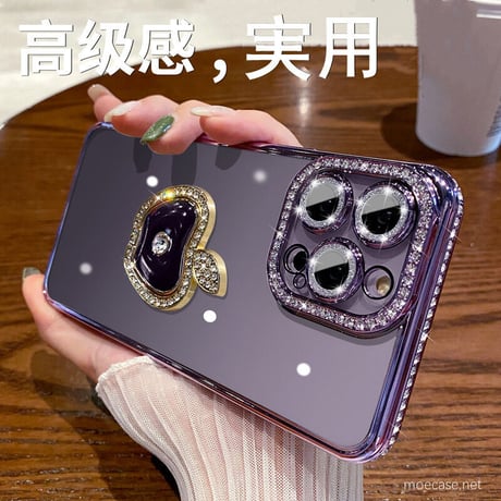 ジュエリーアップルリング iphone14/14Promaxケース  レンズフイルム付 iphone13/12/11カバー  おしゃれキラキラ ギフトにおすすめ  [M2544]