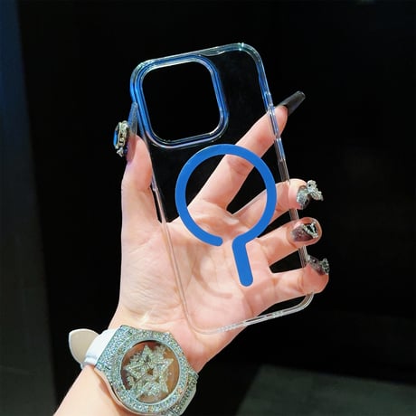 iPhone15pro/15promaxケース magsafe対応 高透明 iPhone14pro/13promax/12カバー 黄ばまない シンプル [M4298]