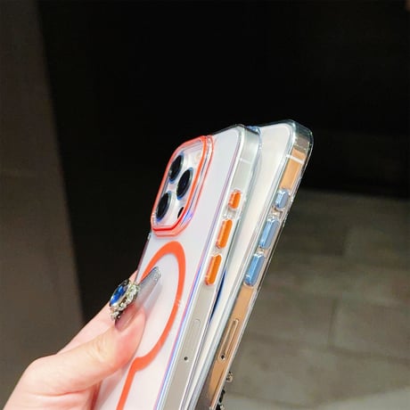 iPhone15pro/15promaxケース magsafe対応 高透明 iPhone14pro/13promax/12カバー 黄ばまない シンプル [M4298]