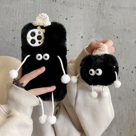 帽子つけるモンスター iphone14/14proケース  リボンカメラカバー アイフォン13/12/11カバー お揃い  ギフトにおすすめ[M2324]
