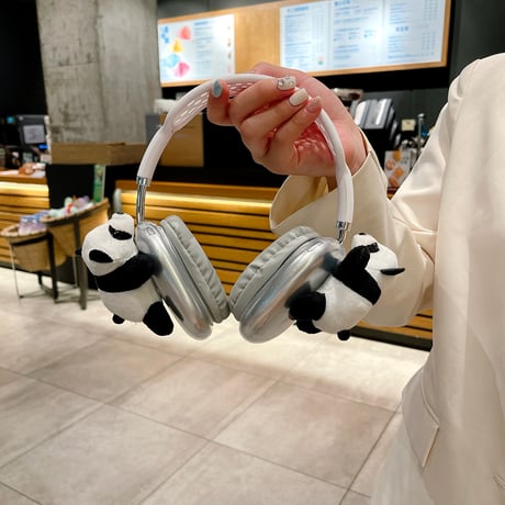パンダ AirPodsMaxケース かわいい 動物 エアーポッズ マックス専用カバー 可愛い プレゼントにおすすめ[M4384]