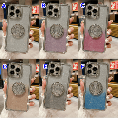 ジュエリー iPhone15/15Proケース リング付き iPhone14/13/12Proケース  インナーシート付 花レンズ 高機能 [M3904]
