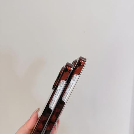 べっ甲 iPhone15/15proケース 透明感 レトロ感 iPhone14/13pro/12promaxケース クール  高級感[M4122]