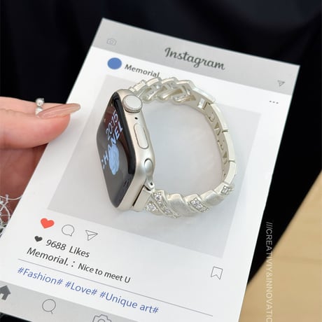 エレガント AppleWatchバンド ダイヤデコ 高品質高級感 アップルウォッチ10/9 ベルト Ultra3/2/1 Series 10/9/8 SE3/2/1 金属 [M5537]