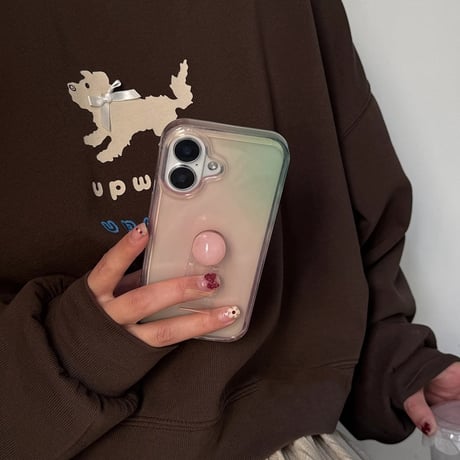 リング付 アイフォン16/16proケース 淡色系 グラデーションカラー iphone15pro/14/13proケース 高級感 女子力高い [M5084]