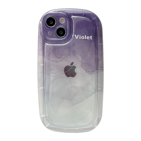 バイオレット/ブラック iPhone14/13/12ケース  高品質耐衝撃 アイフォン11/xsカバー ぼかし グラデーション 大理石風[M2982]