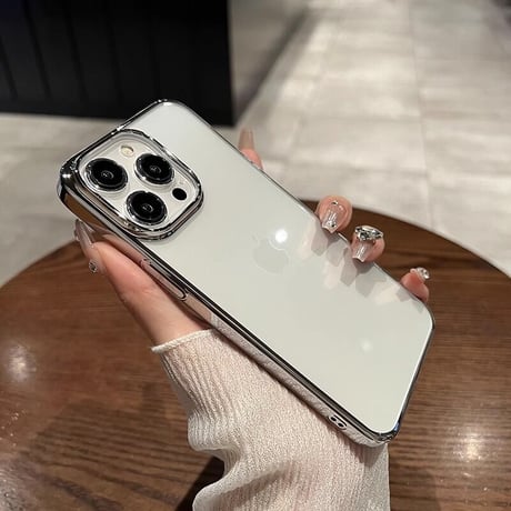 ナチュラル/ブルーチタニウム iPhone15Pro/15ProMaxケース  黄ばまない メッキ高品質 軽量 頑丈 耐久性 iPhone14/13proハードケース[M3544]