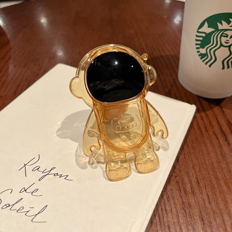 宇宙飛行士 透明スマホグリップ   可愛い卓上スタンド スマホリング  落下防止    便利多機能 クリア艶あり 使いやすい[M2122]