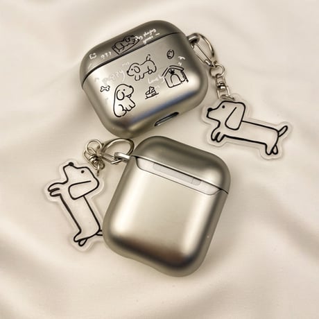 ワンちゃん Airpods Pro3ケース 指紋防止 Airpods4/3カバー pro2/pro1 キーホルダー付  プレゼントにおすすめ[M6191]