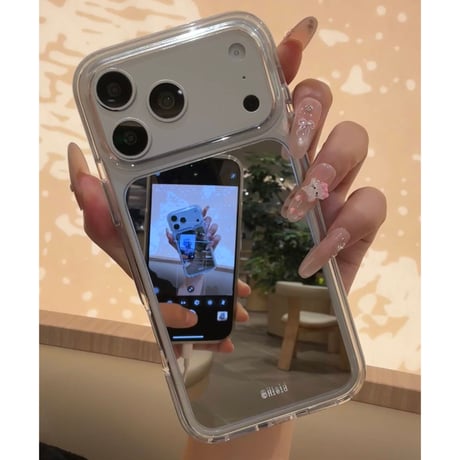 ミラー iPhone17/17Proケース シンプル風 iPhone16Pro/15/14ProMaxケース 可愛い 便利 定番 [M6452]