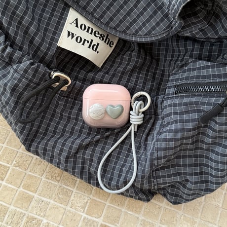 レザーストラップ付 Airpods 4ケース 宝石デコ 暈し染めカラー Airpodspro2/proカバー Airpods3/2 可愛い キュート 艶感[M5665]