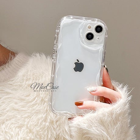クリアiPhone15/14proケース 波紋枠レンズカバー アイフォン13/12pro/11カバー 透明 全面保護 落下防止 [M2835]