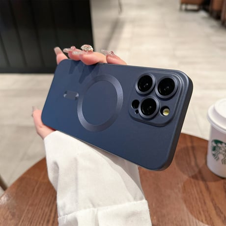 Magsafe対応 iPhone15pro/15promaxケース シンプル 無地 iphone14Pro/13/12ケース 指紋/汚れ防止[M3850]