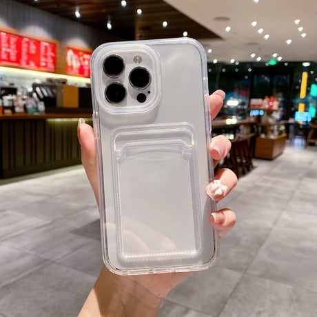 ICカード入れ iphone14pro/15proケース  カラー枠 頑丈iphone13/12/11proカバー   シンプル  お揃い 使いやすい 定番[[M2663]