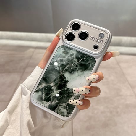 大理石調 iPhone17/17Proケース シンプル風 iPhone16Pro/15ProMaxケース カメラ保護 おしゃれ[M6438]