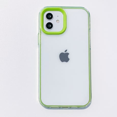 【iPhone15対応】カラー枠クリア iphone13mini/13promaxカバー  お揃い iphone11/12miniケース   頑丈 シンプルコーデ   M1101