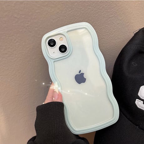 【iPhone16対応】波デザインの枠 iphone15/14/13/12promaxケース  耐衝撃 クリア iphone11/XSMAXカバー  頑丈 耐久性 人気品[M1732]