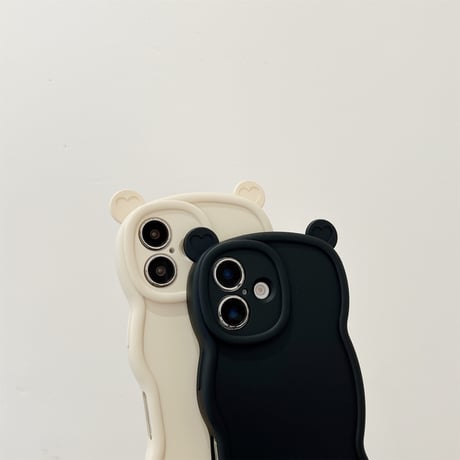 耳付 シリコン iPhone16pro/16plusケース うねうね iPhone15pro/14/13proカバー シンプル 可愛い [M4972]