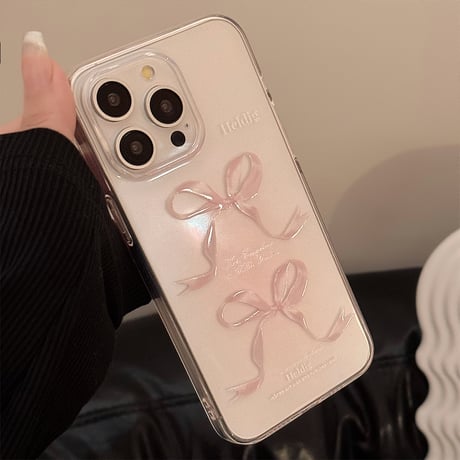 ピンクリボン iPhone15/15pro/15plusケース クリアアイフォン14pro/13/12カバー 使いやすい [M4232]