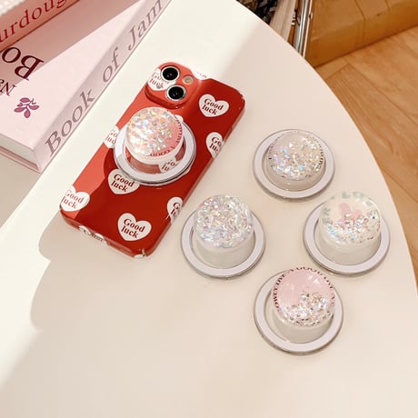 動くダイヤ入り スマホグリップ  可愛い オシャレ 綺麗  スマホスタンド キラキラ艶感 実用 マグネットタイプ 女子力アップ ギフトにおすすめ[M4023]