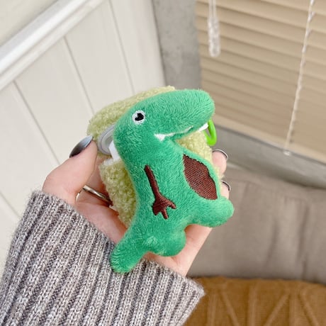 恐竜付き  airpods3ケース  可愛い動物 airpodsproカバー  リング付き  使いやすい 冬グッズM1337